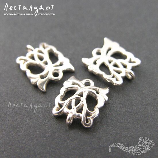 Коннектор Monogram Sterling Silver 10х11,5 мм, изображение 3