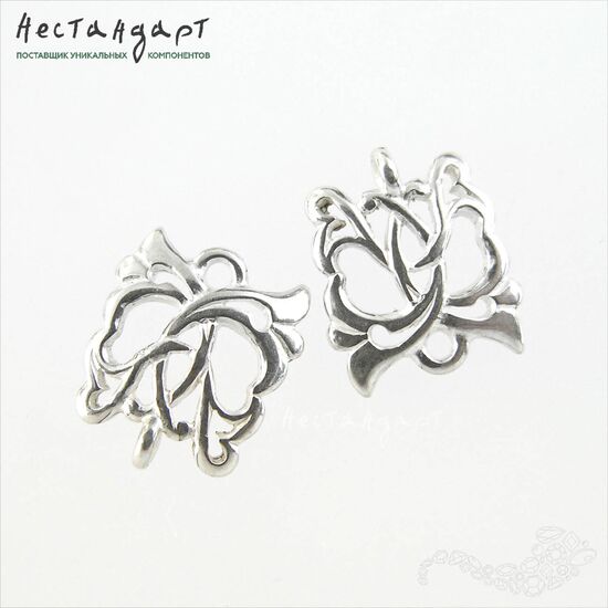 Коннектор Monogram Sterling Silver 10х11,5 мм, изображение 4