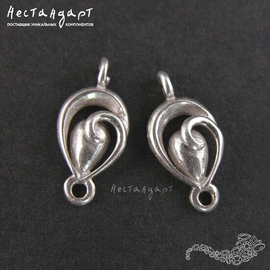 Коннектор Plant Sterling Silver 12х5 мм
