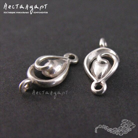 Коннектор Plant Sterling Silver 12х5 мм, изображение 3