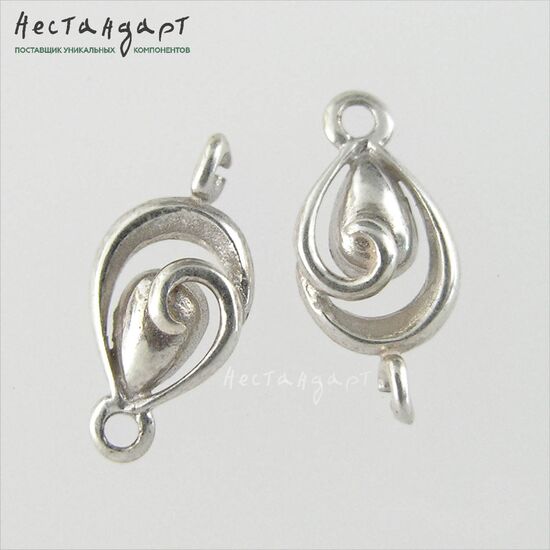 Коннектор Plant Sterling Silver 12х5 мм, изображение 4