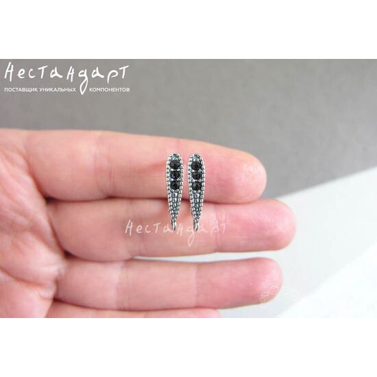 Швензы Evening Antique Silver Plated 19х4 мм (пара), изображение 4