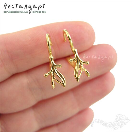 Швензы Branch Gold Plated 21х8 мм (пара), изображение 2