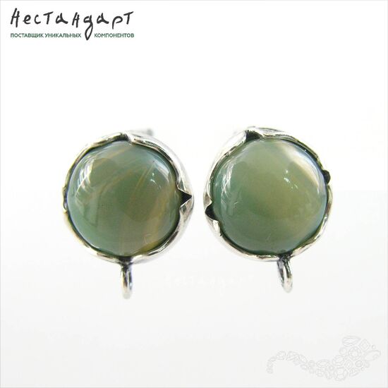 Швензы Solar со вставкой Агат Silver Plated 12 мм (пара), изображение 4