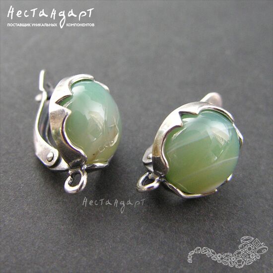 Швензы Solar со вставкой Агат Silver Plated 12 мм (пара), изображение 5