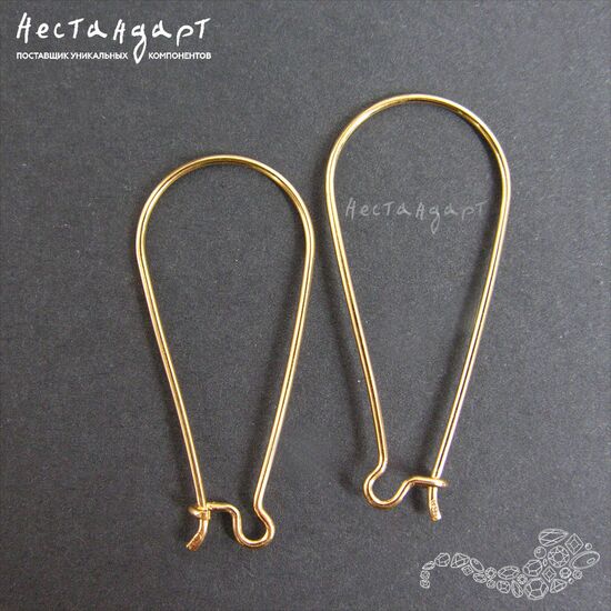 Швензы-петли с замком Vermeil Sterling Silver 36 мм (пара), изображение 2