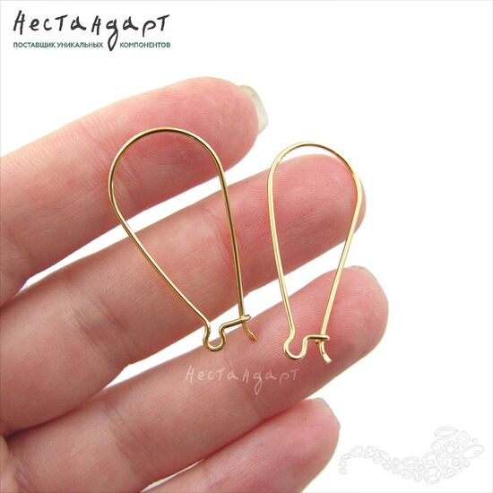 Швензы-петли с замком Vermeil Sterling Silver 36 мм (пара), изображение 3