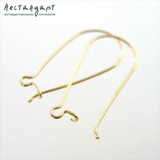 Швензы-петли с замком Vermeil Sterling Silver 36 мм (пара), изображение 5