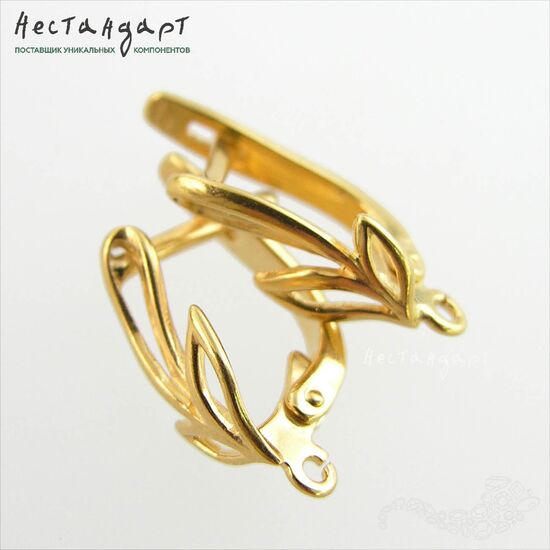 Швензы Golden Branch Vermeil Sterling Silver 16х6 мм (пара), изображение 3