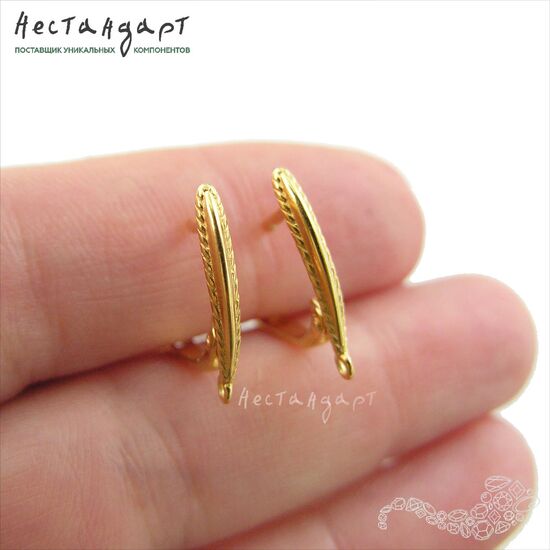 Швензы Golgen Epoch Vermeil Sterling Silver 17х2,5 мм (пара), изображение 2