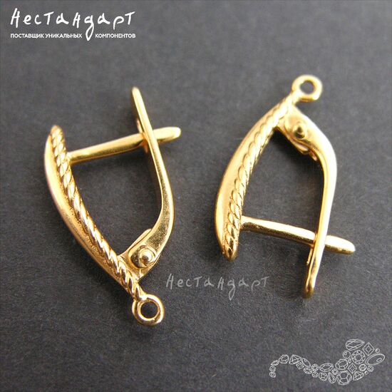 Швензы Golgen Epoch Vermeil Sterling Silver 17х2,5 мм (пара), изображение 3