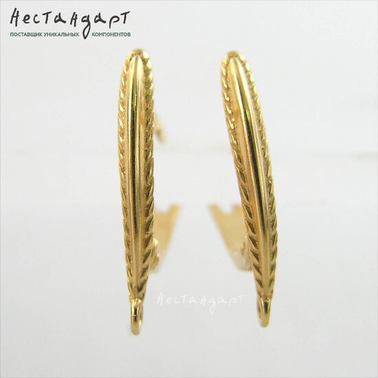 Швензы Golgen Epoch Vermeil Sterling Silver 17х2,5 мм (пара), изображение 4