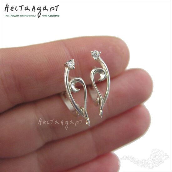 Швензы Vernal Sterling Silver 20х6 мм (пара), изображение 2