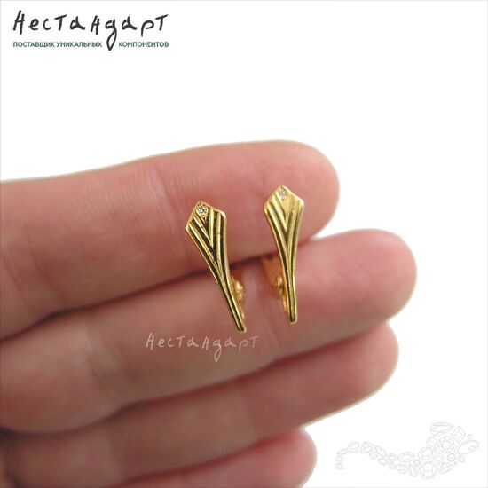 Швензы Dainty Vermeil Sterling Silver 16х5 мм (пара), изображение 2