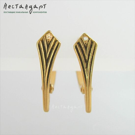 Швензы Dainty Vermeil Sterling Silver 16х5 мм (пара), изображение 3