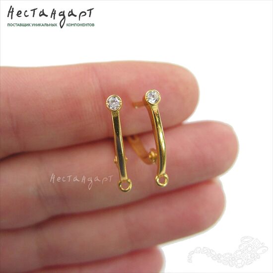 Швензы Vault Vermeil Sterling Silver 20х3 мм (пара), изображение 2