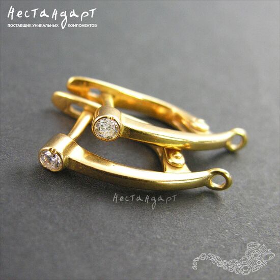 Швензы Vault Vermeil Sterling Silver 20х3 мм (пара), изображение 3