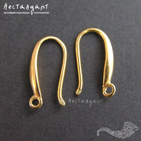 Швензы Tenderness Vermeil Sterling Silver 17х2,5 мм (пара), изображение 4