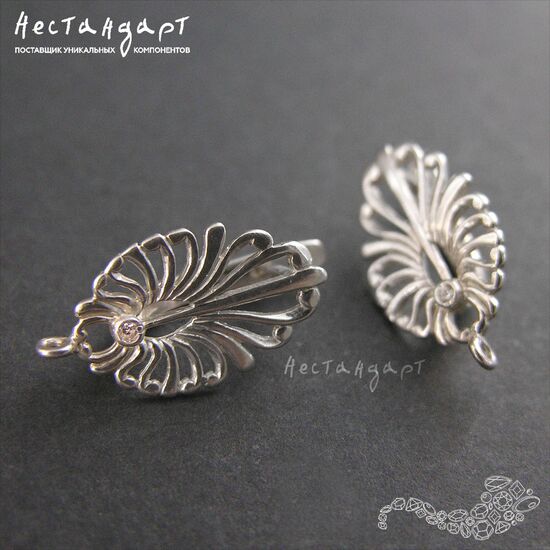 Швензы Winteraster Sterling Silver 19х11 мм (пара), изображение 4