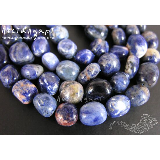 Содалит натуральный округлый Boulder 8-12 мм (уп. 10 шт.), изображение 3