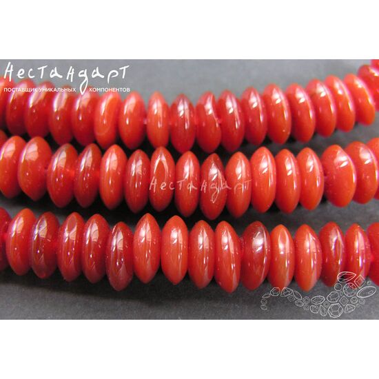 Сердолик натуральный Honey Rondel 10,5х4 мм (уп.10 шт.), изображение 4