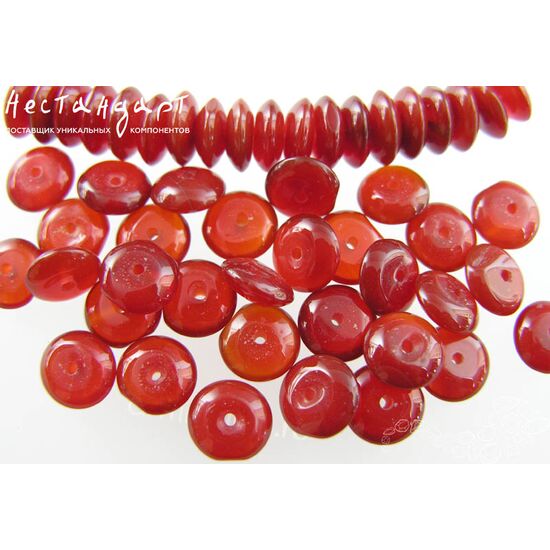 Сердолик натуральный Honey Rondel 10,5х4 мм (уп.10 шт.), изображение 2