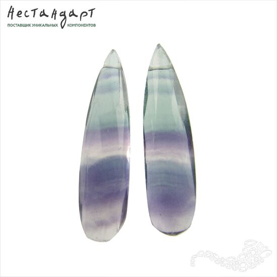 Флюорит натуральный ювелирный капля с огранкой 24-32 мм, изображение 2