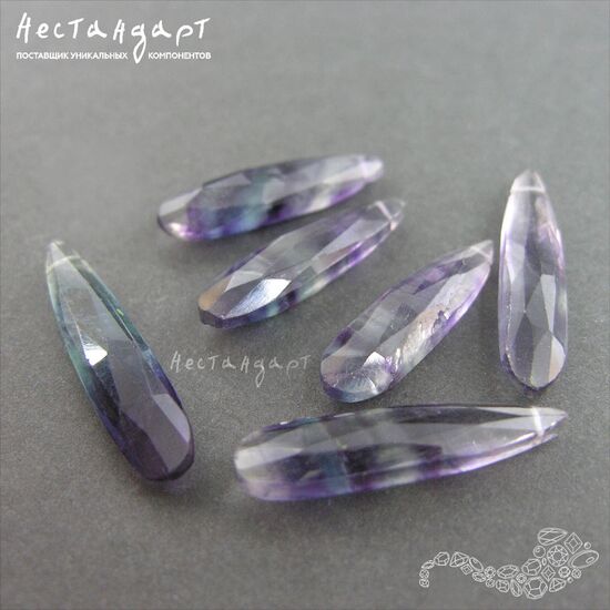 Флюорит натуральный ювелирный капля с огранкой 24-32 мм, изображение 4