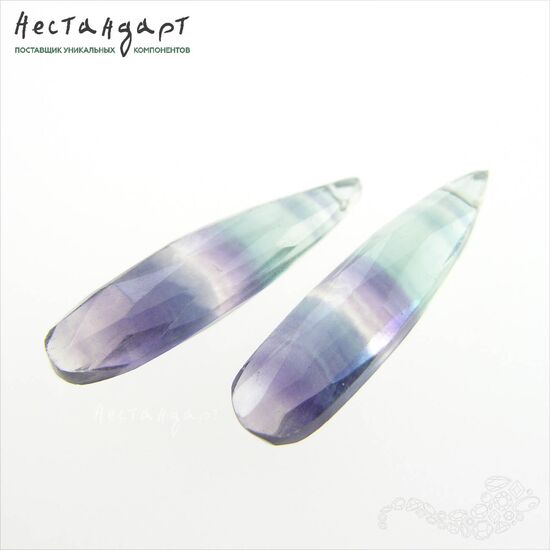 Флюорит натуральный ювелирный капля с огранкой 24-32 мм, изображение 5