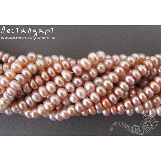 Жемчуг натуральный Vintage Apricote 7х5 мм (уп. 10 шт.), изображение 2