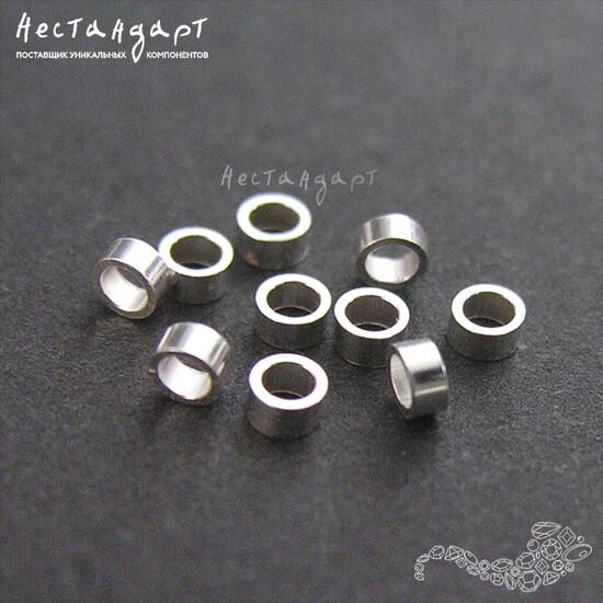Кримп зажимной Sterling Silver 1,6х1 мм (уп. 10 шт.)