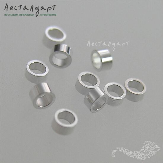 Кримп зажимной Sterling Silver 1,6х1 мм (уп. 10 шт.), изображение 2