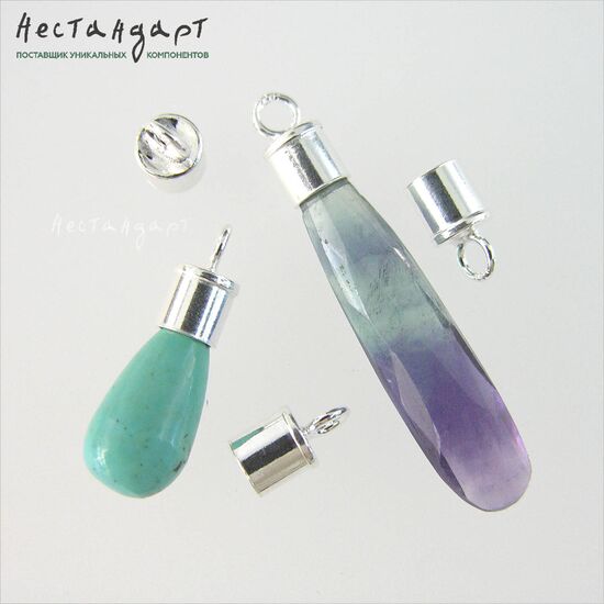 Концевик с петлей Sterling Silver 9х5 мм