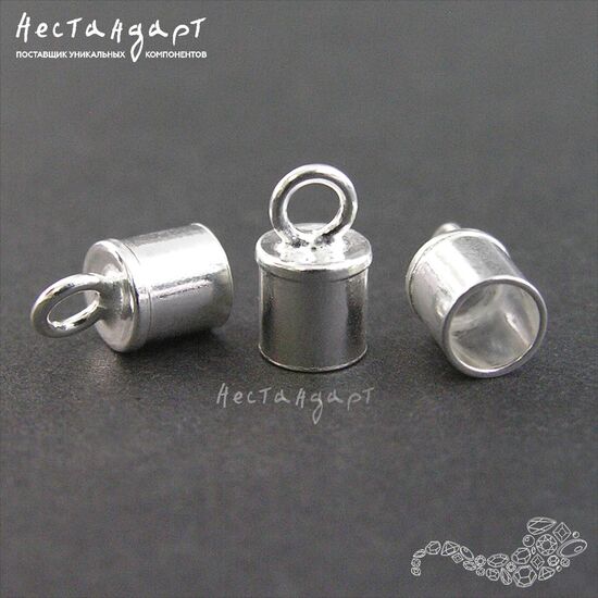 Концевик с петлей Sterling Silver 9х5 мм, изображение 2