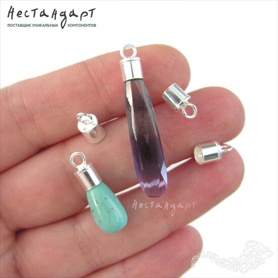 Концевик с петлей Sterling Silver 9х5 мм, изображение 3