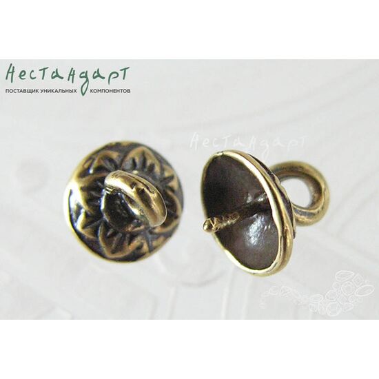 Концевик с петлей и штифтом Patina Bronze 7х6 мм, изображение 2