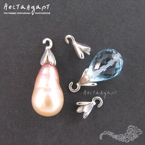 Концевик со штифтом Leaves Sterling Silver 8х4 мм, изображение 4