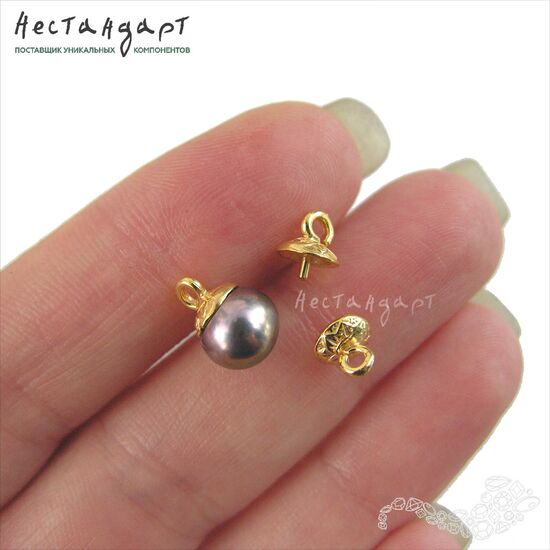 Концевик с петлей и штифтом Gold Plated 7х6 мм, изображение 3