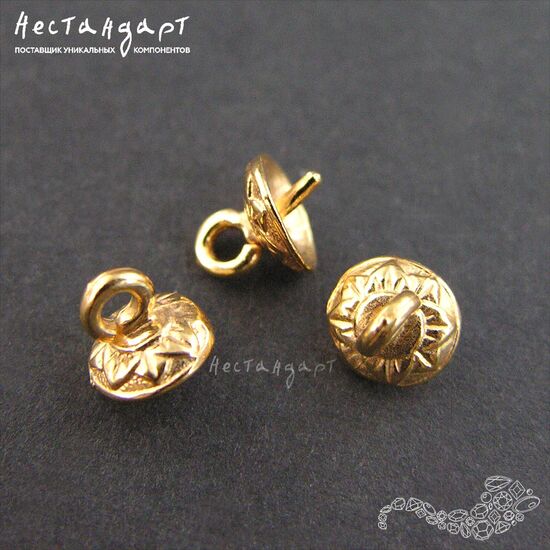 Концевик с петлей и штифтом Gold Plated 7х6 мм, изображение 4