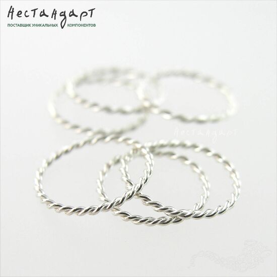 Кольцо соединительное паяное Twisted Round Sterling Silver 12х1 мм