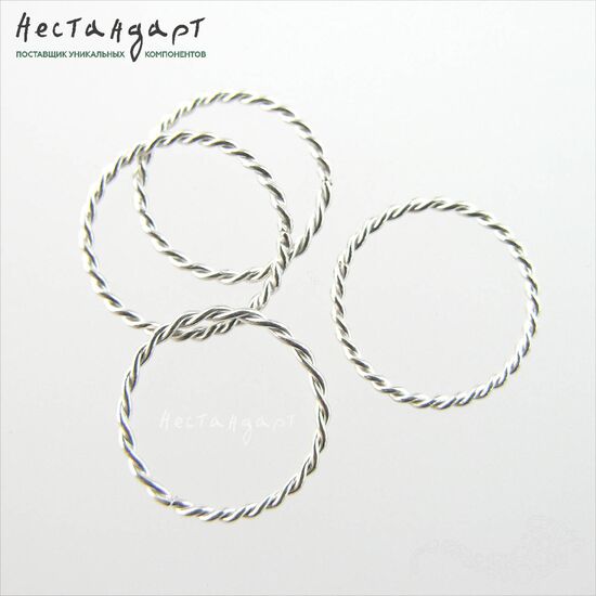 Кольцо соединительное паяное Twisted Round Sterling Silver 12х1 мм, изображение 4