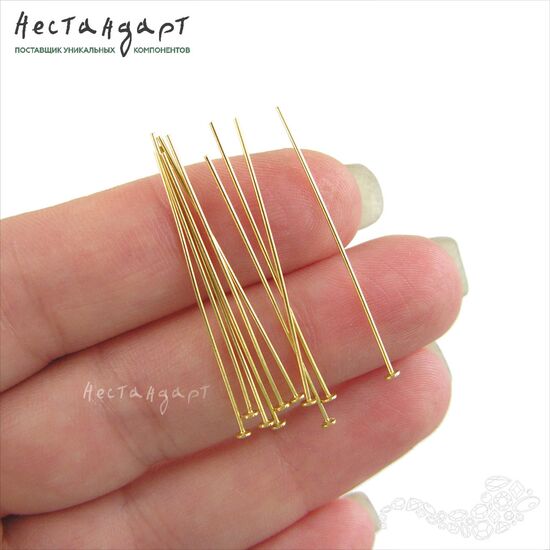 Пин со шляпкой Vermeil Sterling Silver 35х0,6 мм, изображение 2