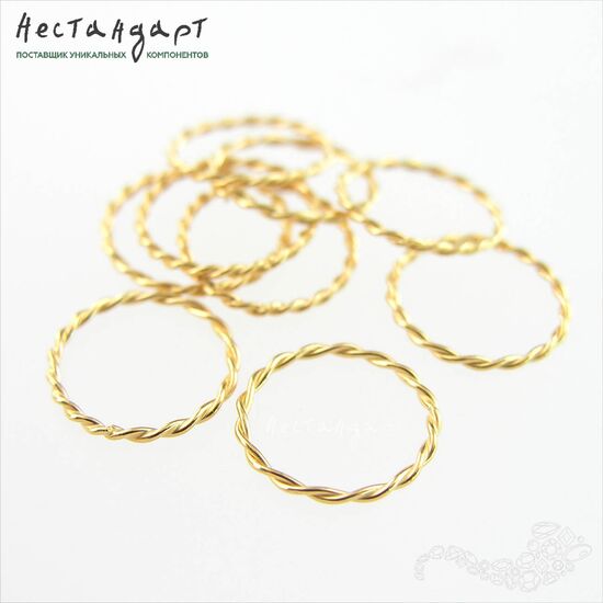 Кольцо соединительное паяное Twisted Round Vermeil Sterling Silver 12х1 мм, изображение 4