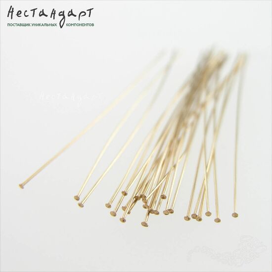 Пин со шляпкой Gold Filled 50х0,4 мм, изображение 4