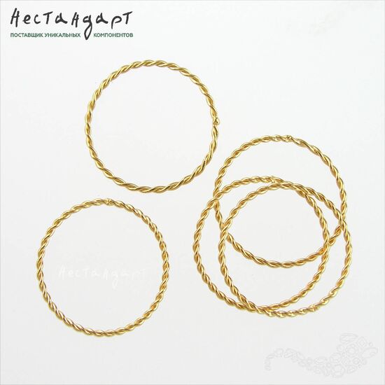 Кольцо соединительное паяное Twisted Round Vermeil Sterling Silver 18х1 мм