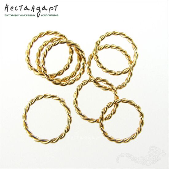 Кольцо соединительное паяное Twisted Round Vermeil Sterling Silver 9х1 мм