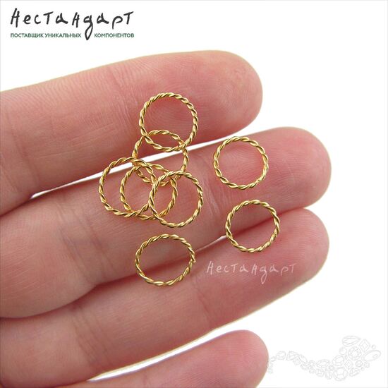 Кольцо соединительное паяное Twisted Round Vermeil Sterling Silver 9х1 мм, изображение 2