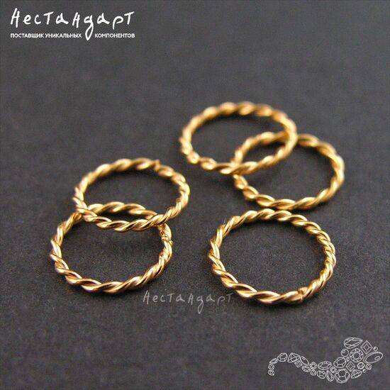 Кольцо соединительное паяное Twisted Round Vermeil Sterling Silver 9х1 мм, изображение 3