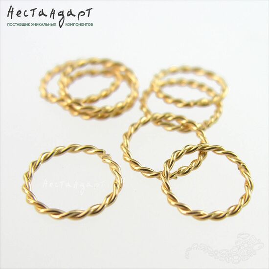 Кольцо соединительное паяное Twisted Round Vermeil Sterling Silver 9х1 мм, изображение 4