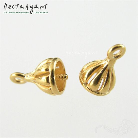Концевик со штифтом Truffle Vermeil Sterling Silver 9х5 мм, изображение 2